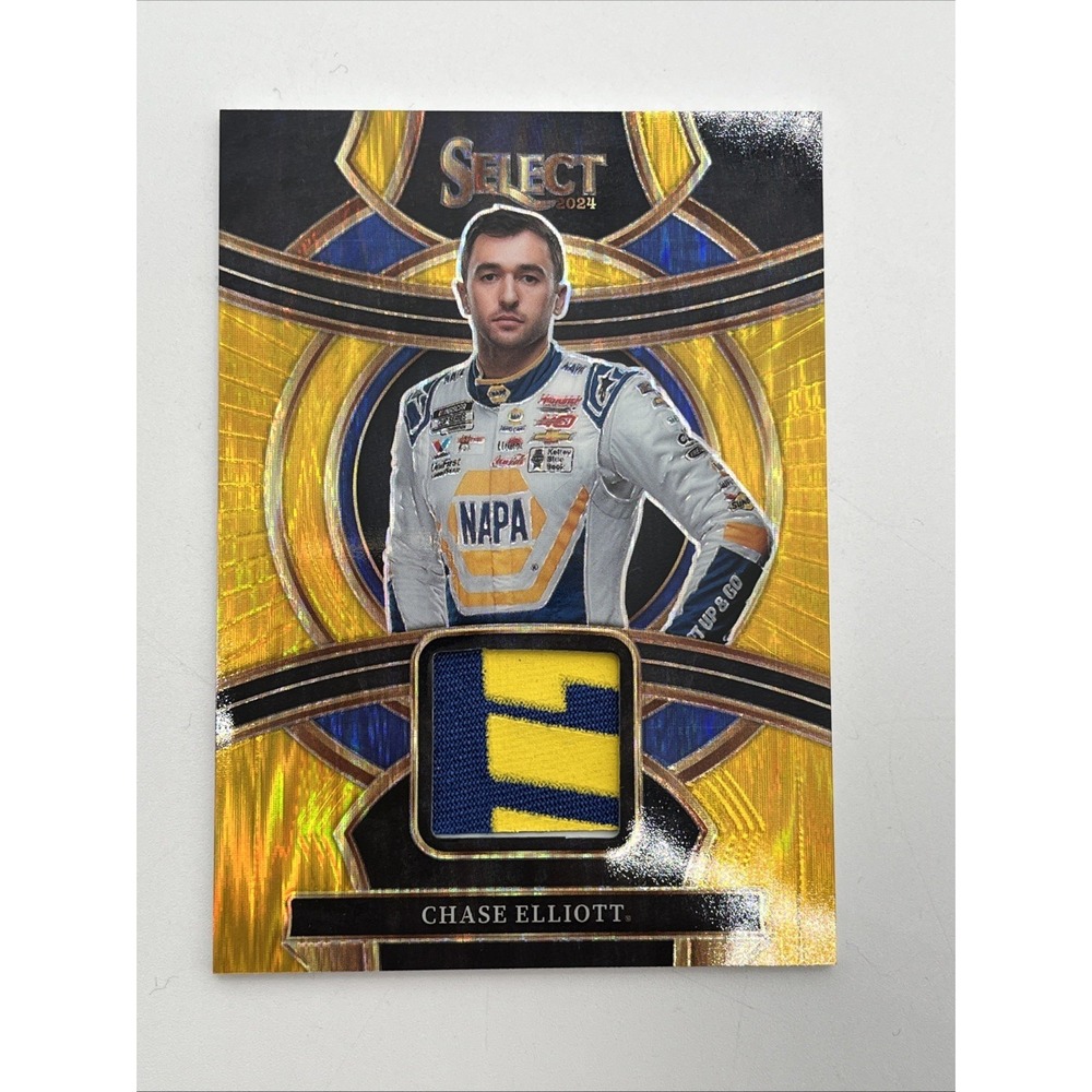 2024 Panini Select - Selective Swatches Chase Elliott #SS-CET Gold Prizm 01/10